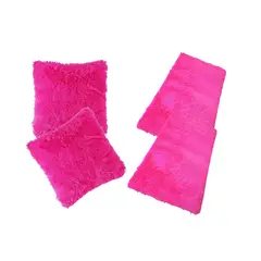 GENERICO - Set 2 Funda Cojines Peludos + 2 Bajadas De Cama 50x80cm