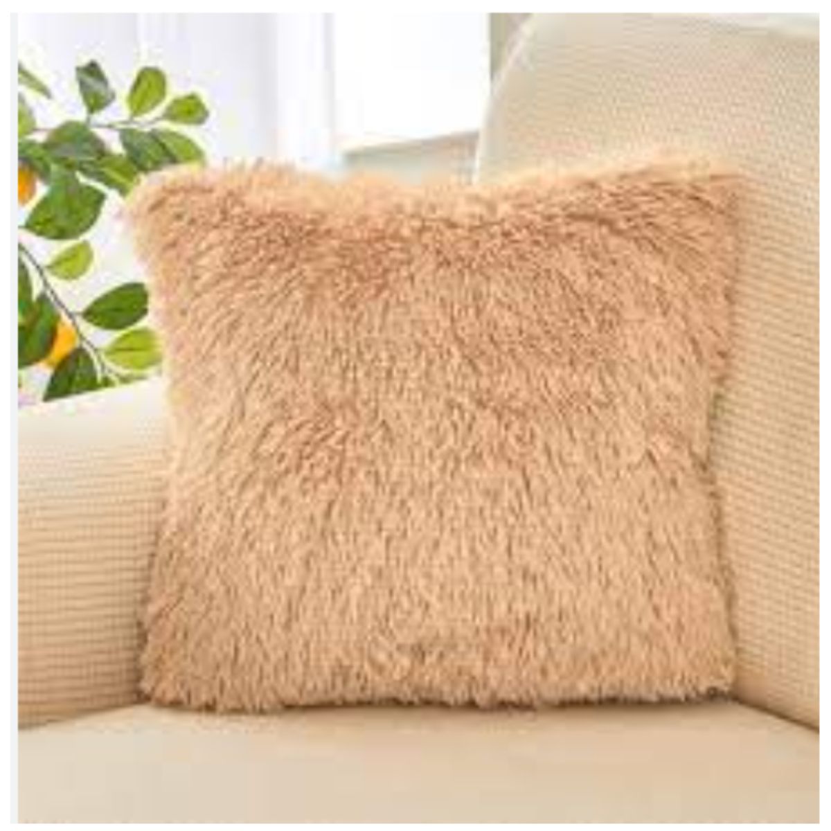 GENERICO - Set 2 Funda Cojines Peludos + 2 Bajadas De Cama 50x80cm