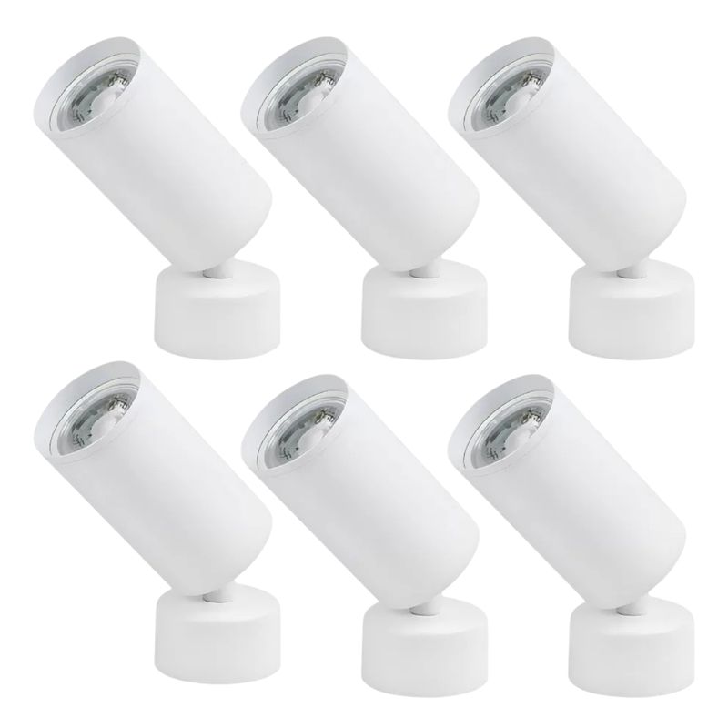 WANT - 6 Focos Aplique Sobrepuesto Dirigible Blanco 5,5W Luz Neutra