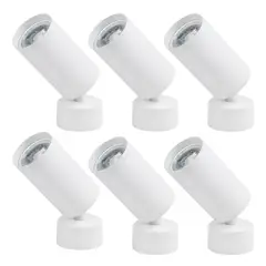 WANT - 6 Focos Aplique Sobrepuesto Dirigible Blanco 5,5W Luz Neutra