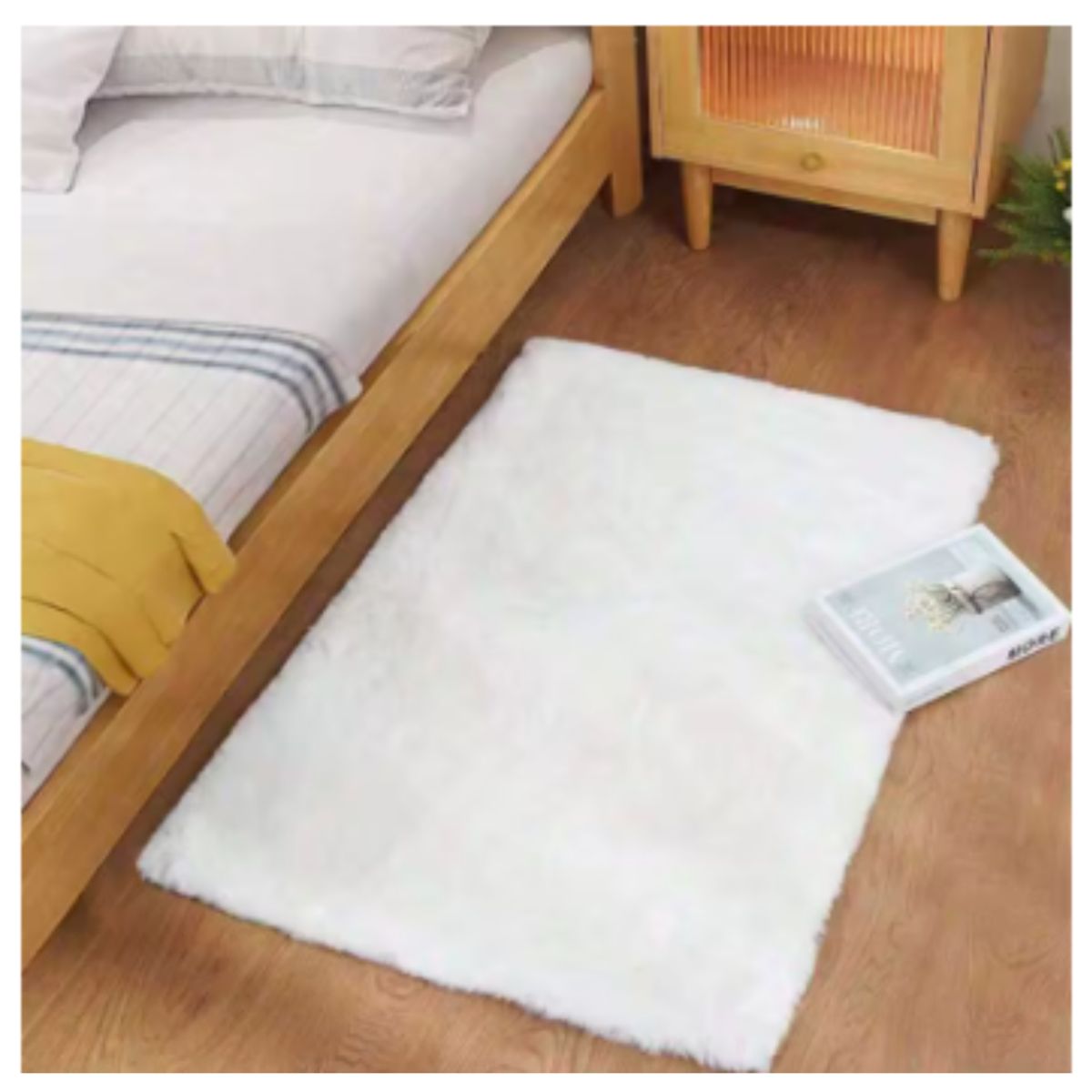 GENERICO - Set 2 Funda Cojines Peludos + 2 Bajadas De Cama 50x80cm