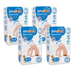 EMUBABY - Pañal Premium X4 XG 14 (56 Pañales)