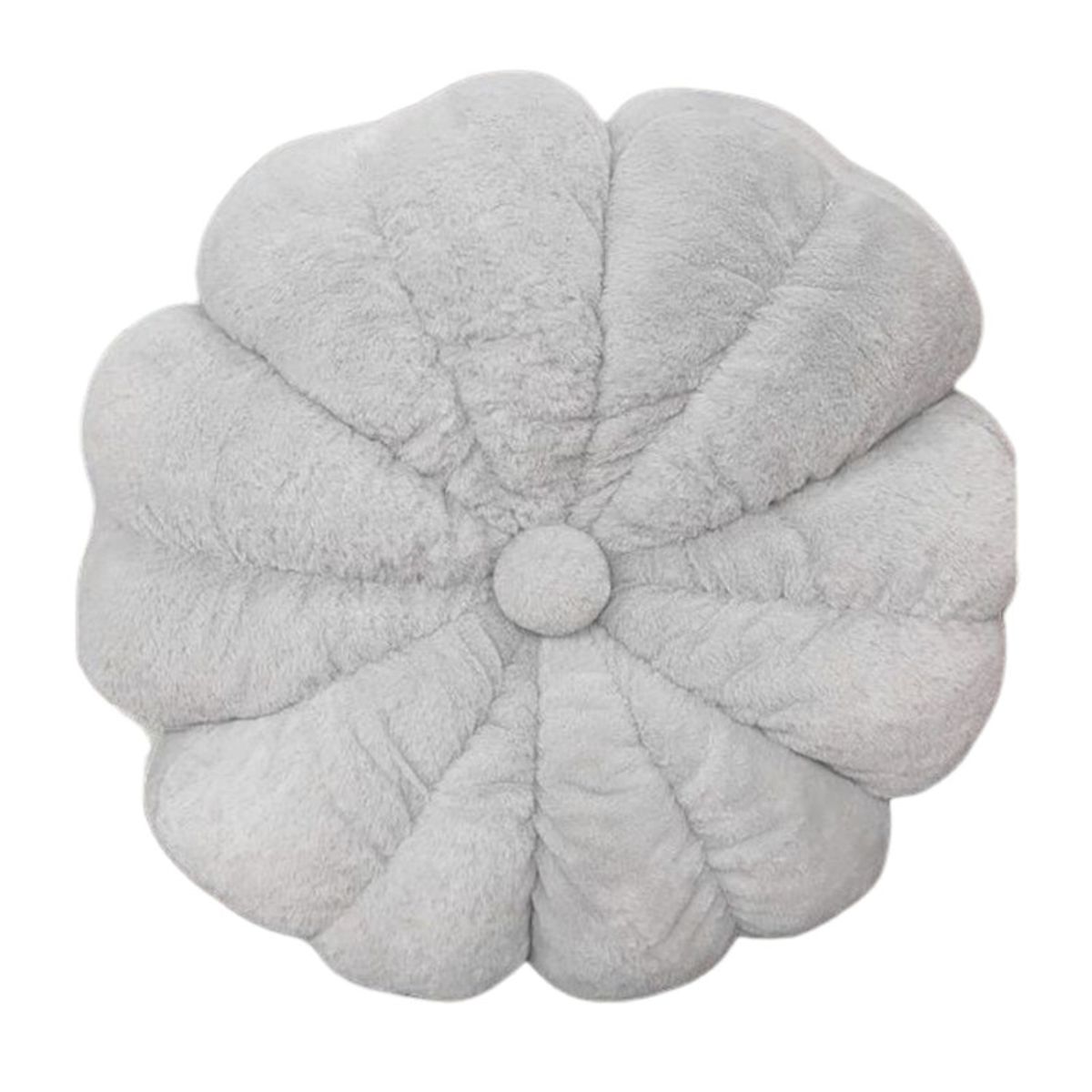 GENERICO - Cojín Decorativo Redondo Peludito Suave Sofa Living Gris