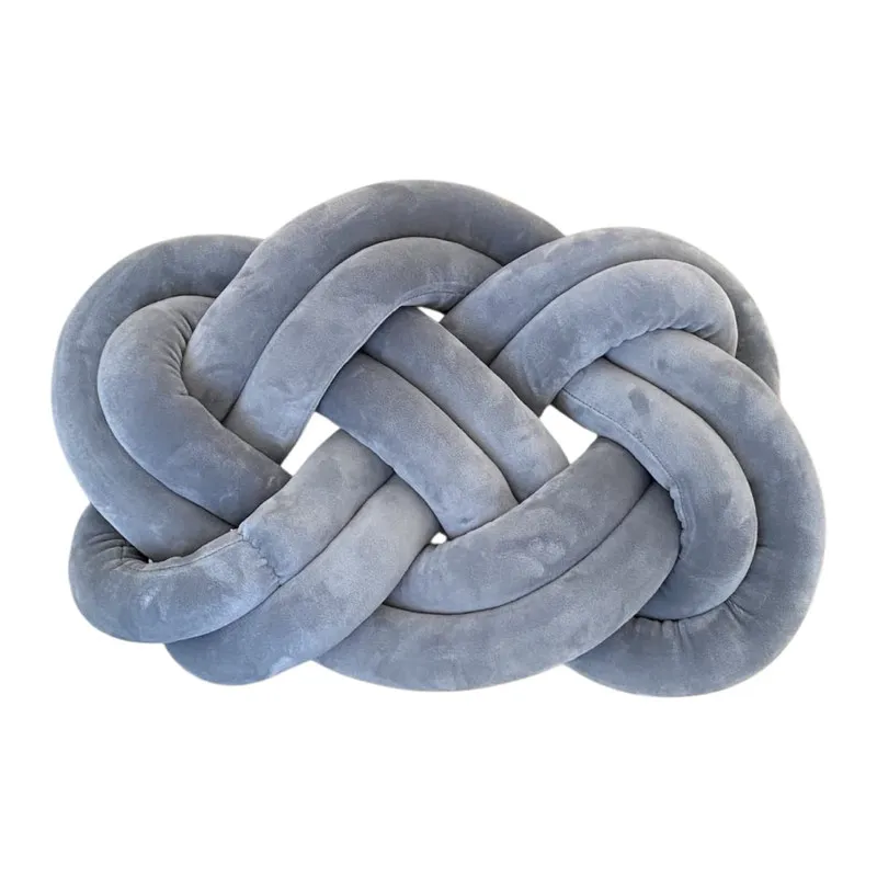 GENERICO - Cojin Trenzado Decorativo Elegate De Terciopelo Gris