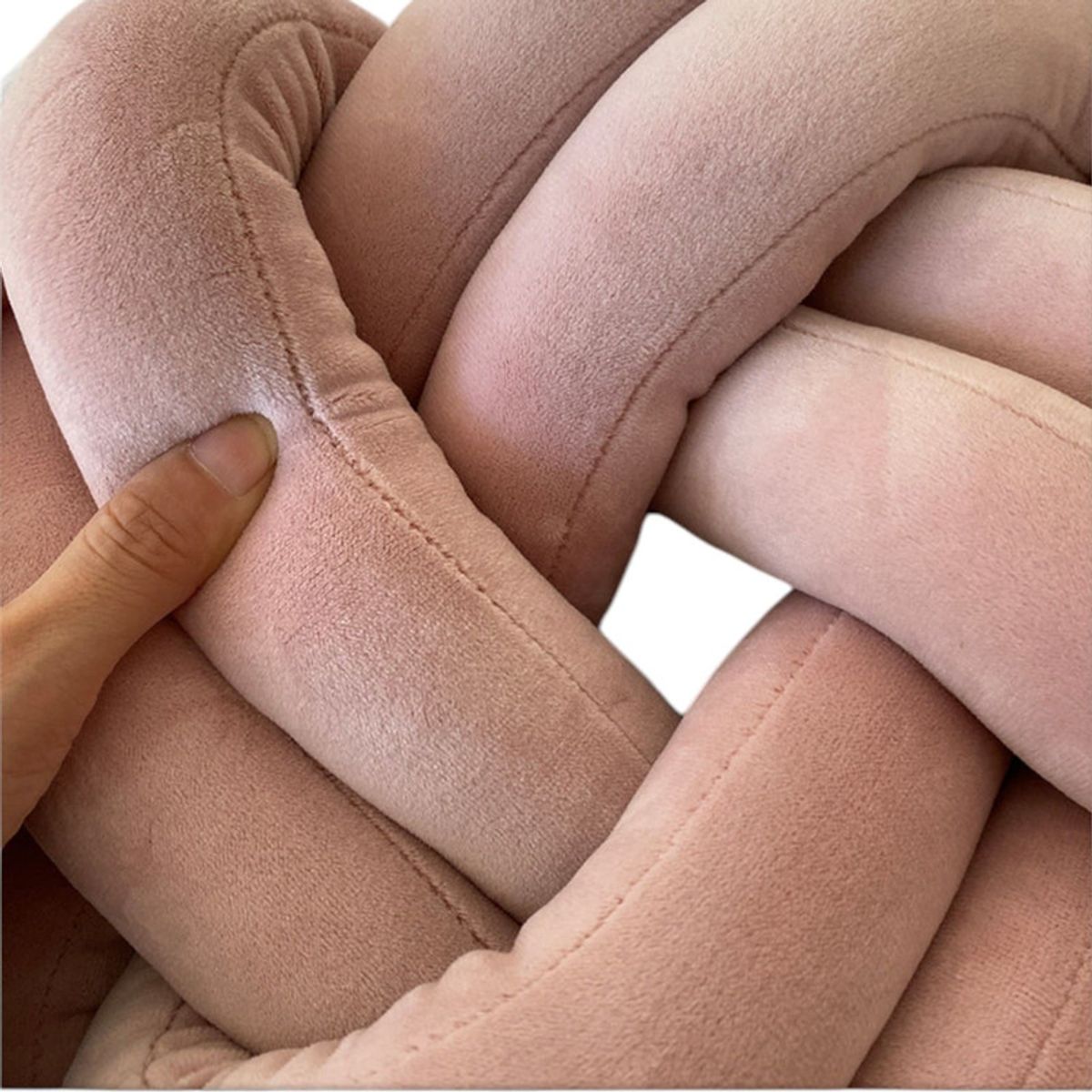 GENERICO - Cojin Trenzado Decorativo Elegate De Terciopelo Burdeo