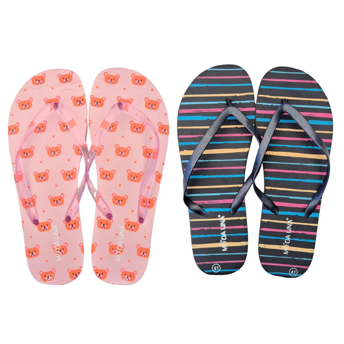 LIKE SHOP - Pack 2 Pares Hawaianas Mujer Chalas Sandalias Suela Goma 5354