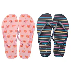 LIKE SHOP - Pack 2 Pares Hawaianas Mujer Chalas Sandalias Suela Goma 5354