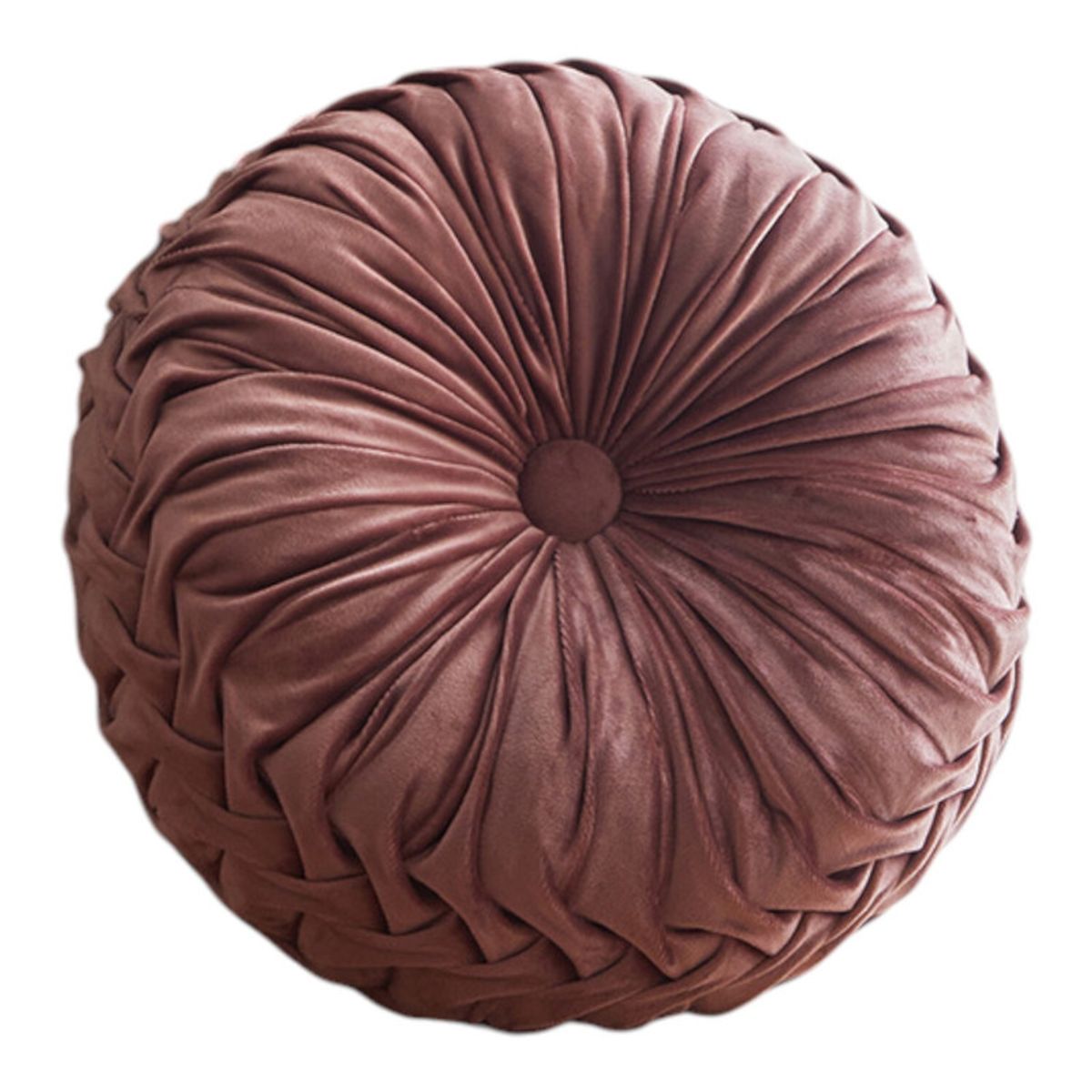 GENERICO - Cojin Redondo De Terciopelo Decorativo Elegante 37cm Palo Rosa