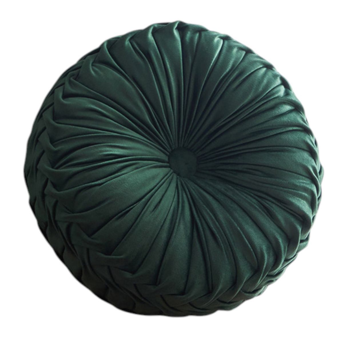 GENERICO - Cojin Redondo De Terciopelo Decorativo Elegante 37cm Verde