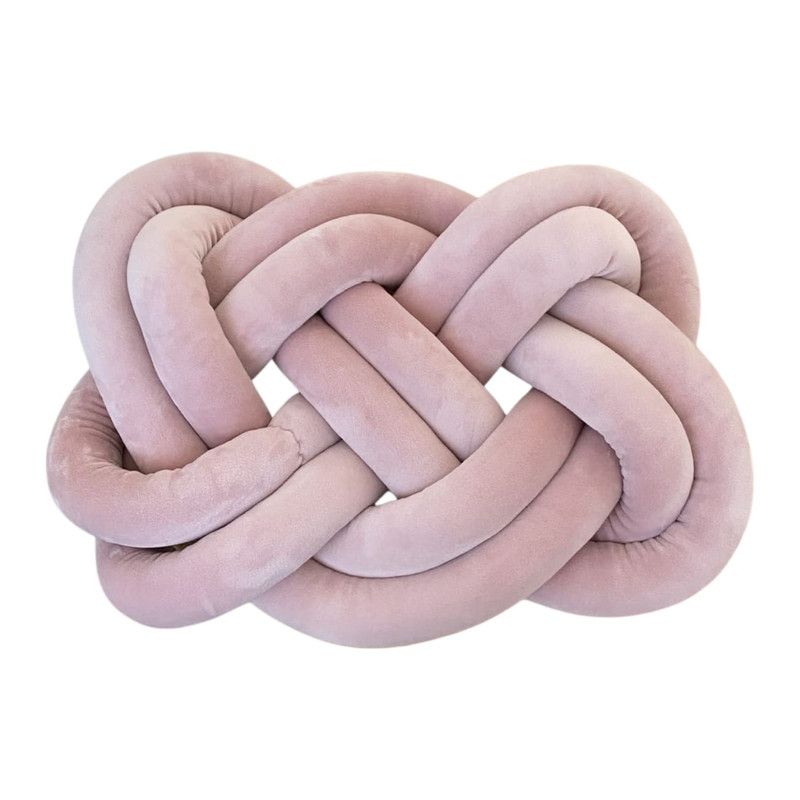 GENERICO - Cojin Trenzado Decorativo Elegate De Terciopelo Rosado