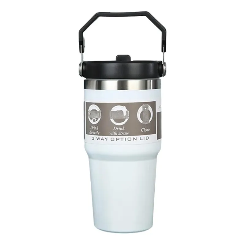 GENERICO - Mug Termo Inoxidable 600ml Blanco Portátil Antifugas