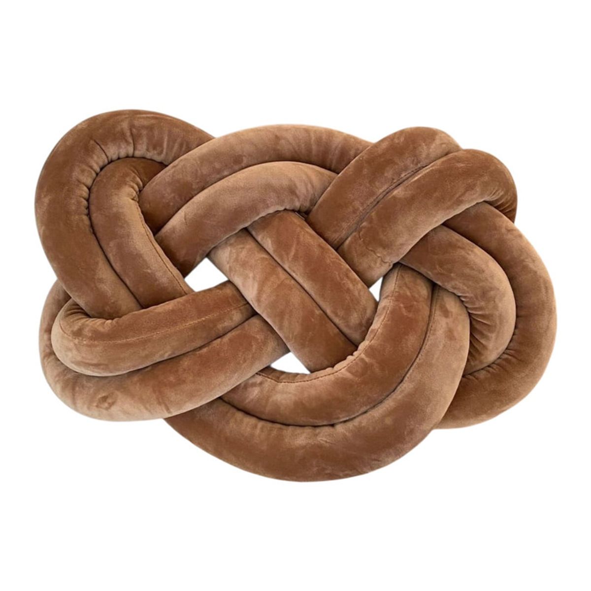 GENERICO - Cojin Trenzado Decorativo Elegate De Terciopelo Café