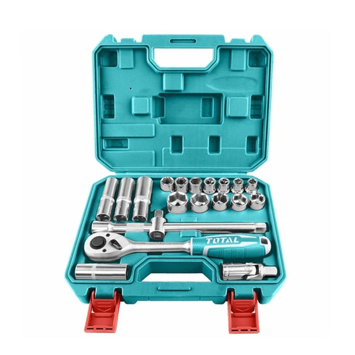 TOTAL TOOLS - Set Juego De Dados Cuadrante 12 20 Piezas Total Tht121201