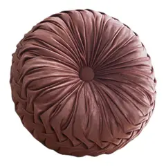 GENERICO - Cojin Redondo De Terciopelo Decorativo Elegante 37cm Palo Rosa