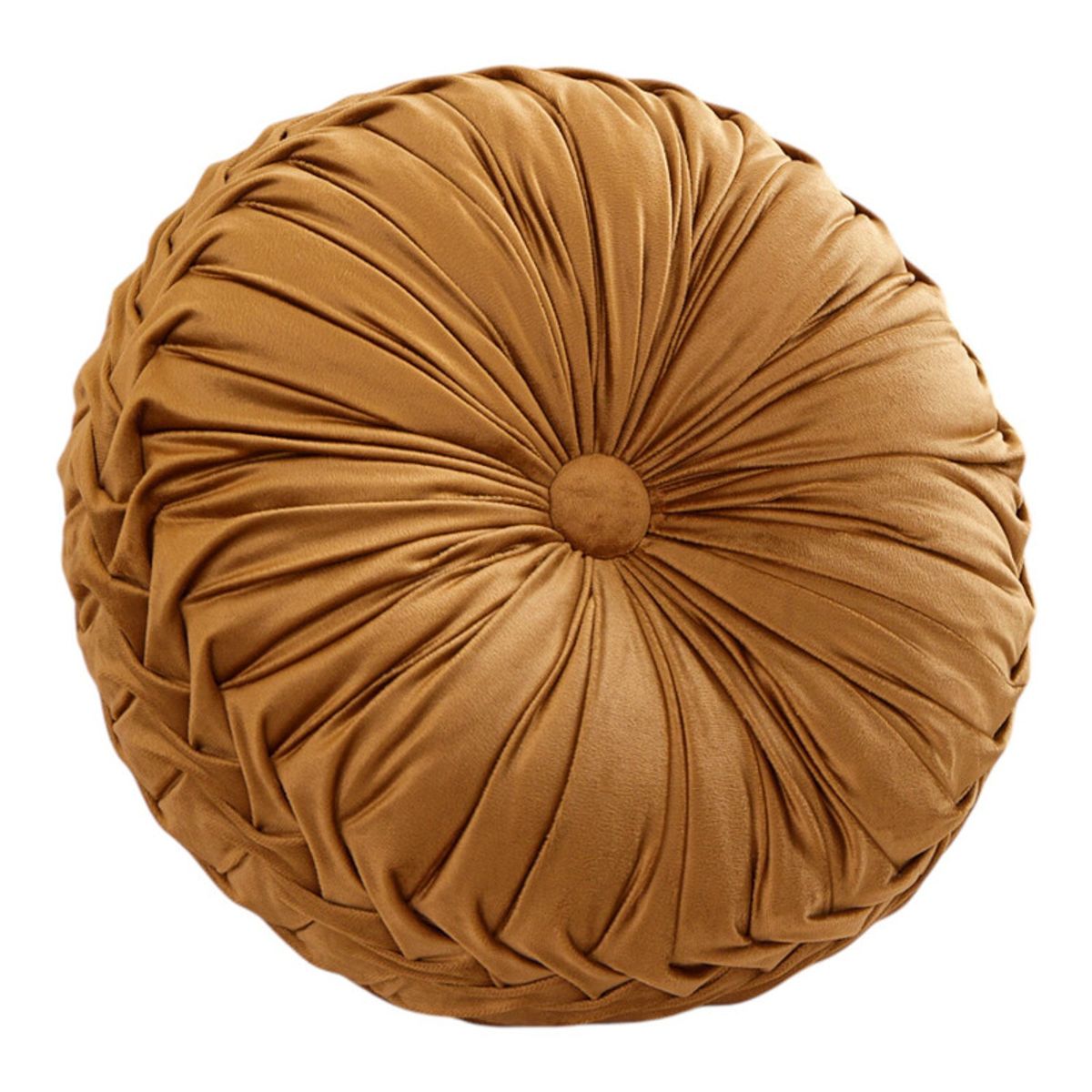 GENERICO - Cojin Redondo De Terciopelo Decorativo Elegante 37cm Naranja