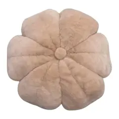 GENERICO - Cojín Decorativo Redondo Peludito Suave Sofa Living Beige