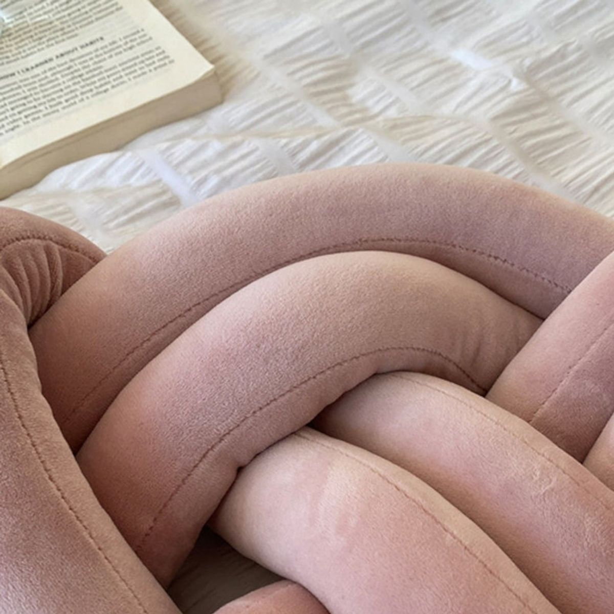 GENERICO - Cojin Trenzado Decorativo Elegate De Terciopelo Azul