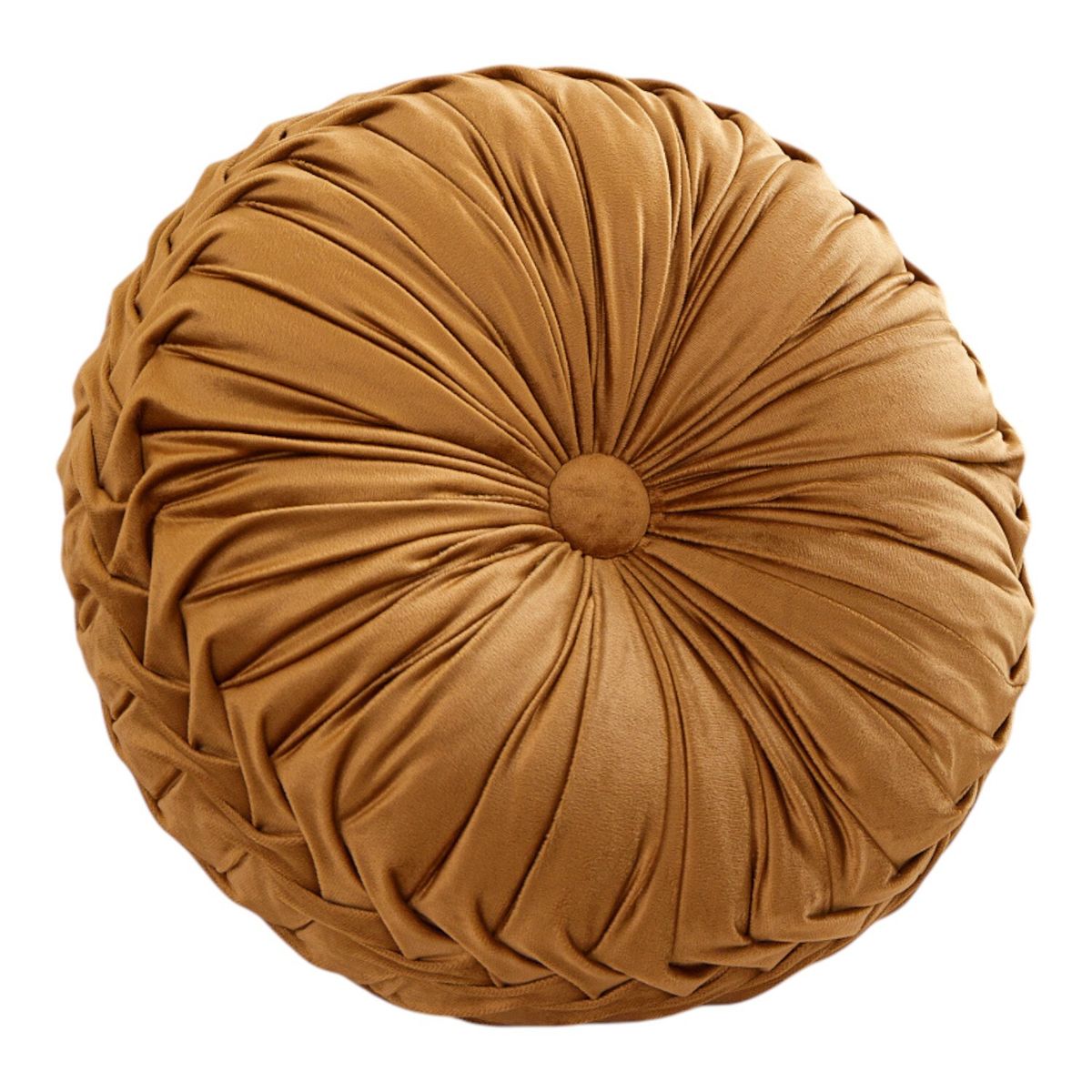 GENERICO - Cojin Redondo De Terciopelo Decorativo Elegante 37cm Naranja