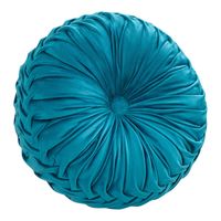 Cojin Redondo De Terciopelo Decorativo Elegante 37cm Turquesa