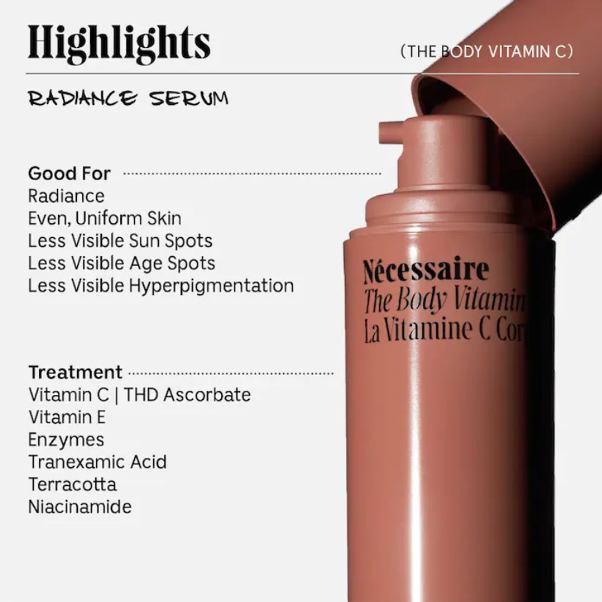 NECESSAIRE - Suero Corporal Radiante con Vitamina C y Ascorbato 150ml Nécessaire