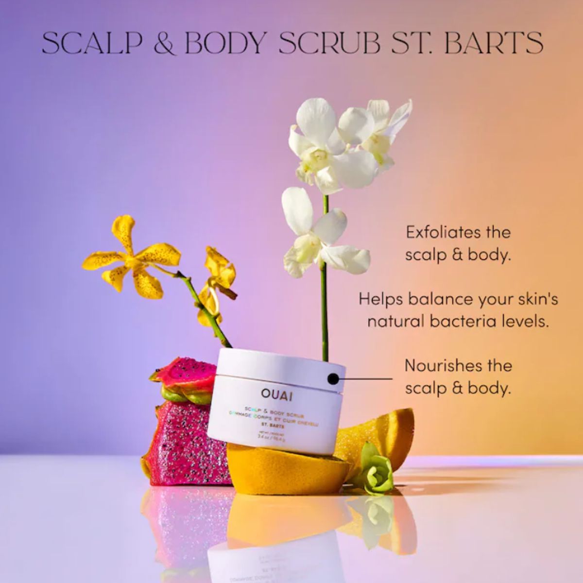 OUAI - Exfoliante de Azucar para Cuerpo y Cuero Cabelludo St Barts 250g OUAI