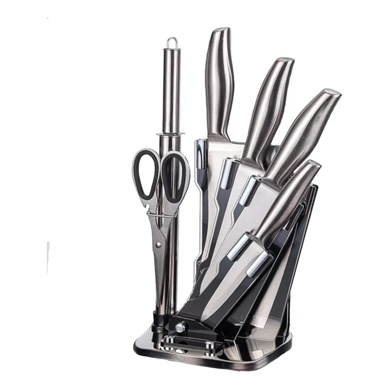 GENERICO - Juego Cuchillos 7 Piezas Acero Inoxidable Soporte Cocina