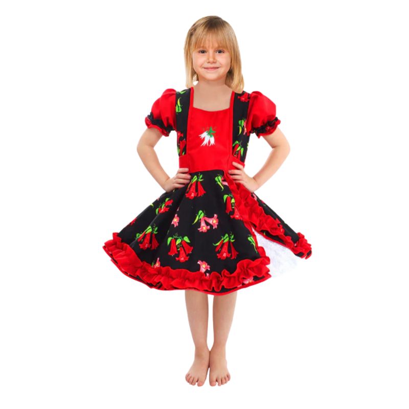 EKOL TACTICA MILITAR - Vestido Huasa Chinita Floreado Niña Varios Colores Fiestas