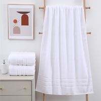 Set 2 Toallas Ducha 76 x 137 cm Algodón White 1 un