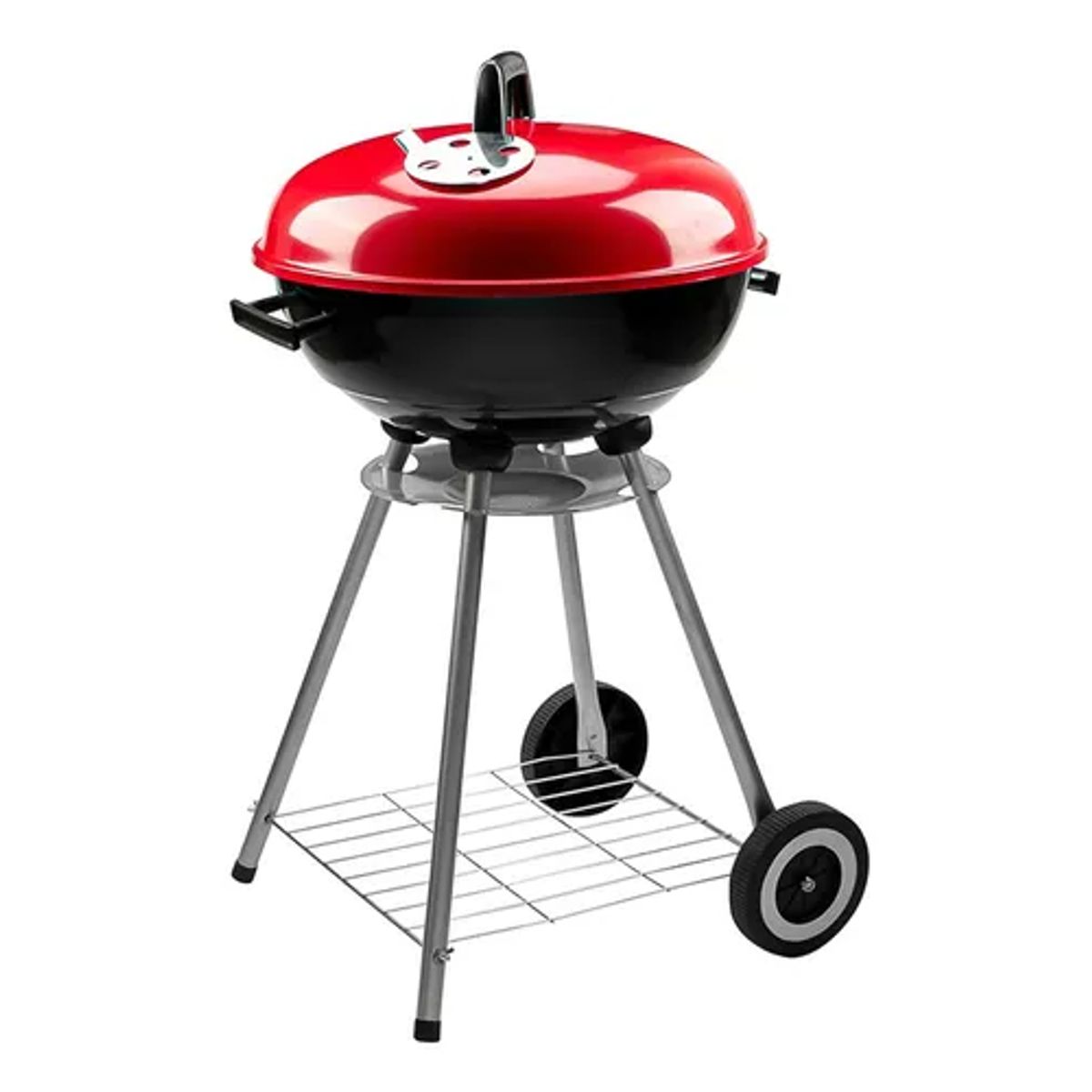 GENERICO - Parrillas A Carbon 85cm Alto Parrilla Redonda Móvil Asados Color Negro y Rojo