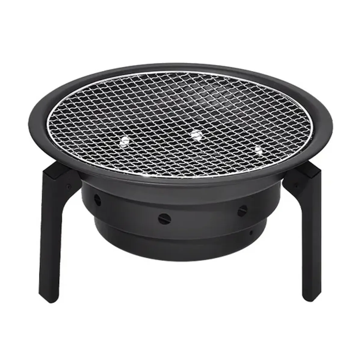 GENERICO - Parrilla A Carbón Barbacoa Portatil Camping Senderismo Color Negro