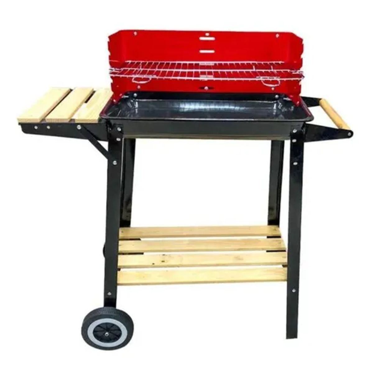 GENERICO - Parrilla De Asado Con Rueda Y Repisa 85x28x80cm Bighouse