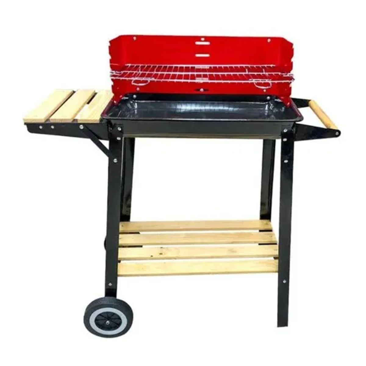 GENERICO - Parrilla De Asado Con Rueda Y Repisa 85x28x80cm Bighouse