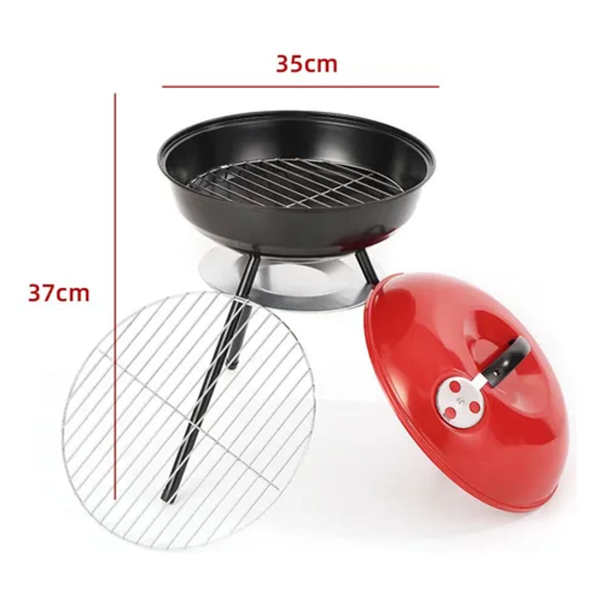 GENERICO - Parrillera Portátil A Carbón Ergonómica Acero Inoxidable