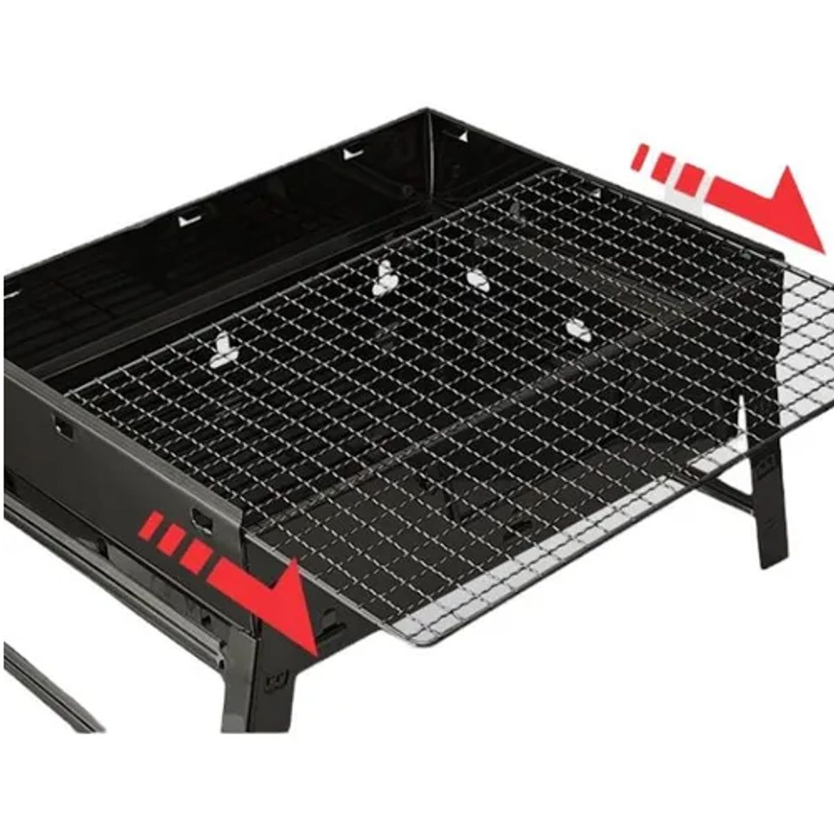 GENERICO - Parrilla Portátil Barbacoa Asado Grill Plegable Negra Carbon