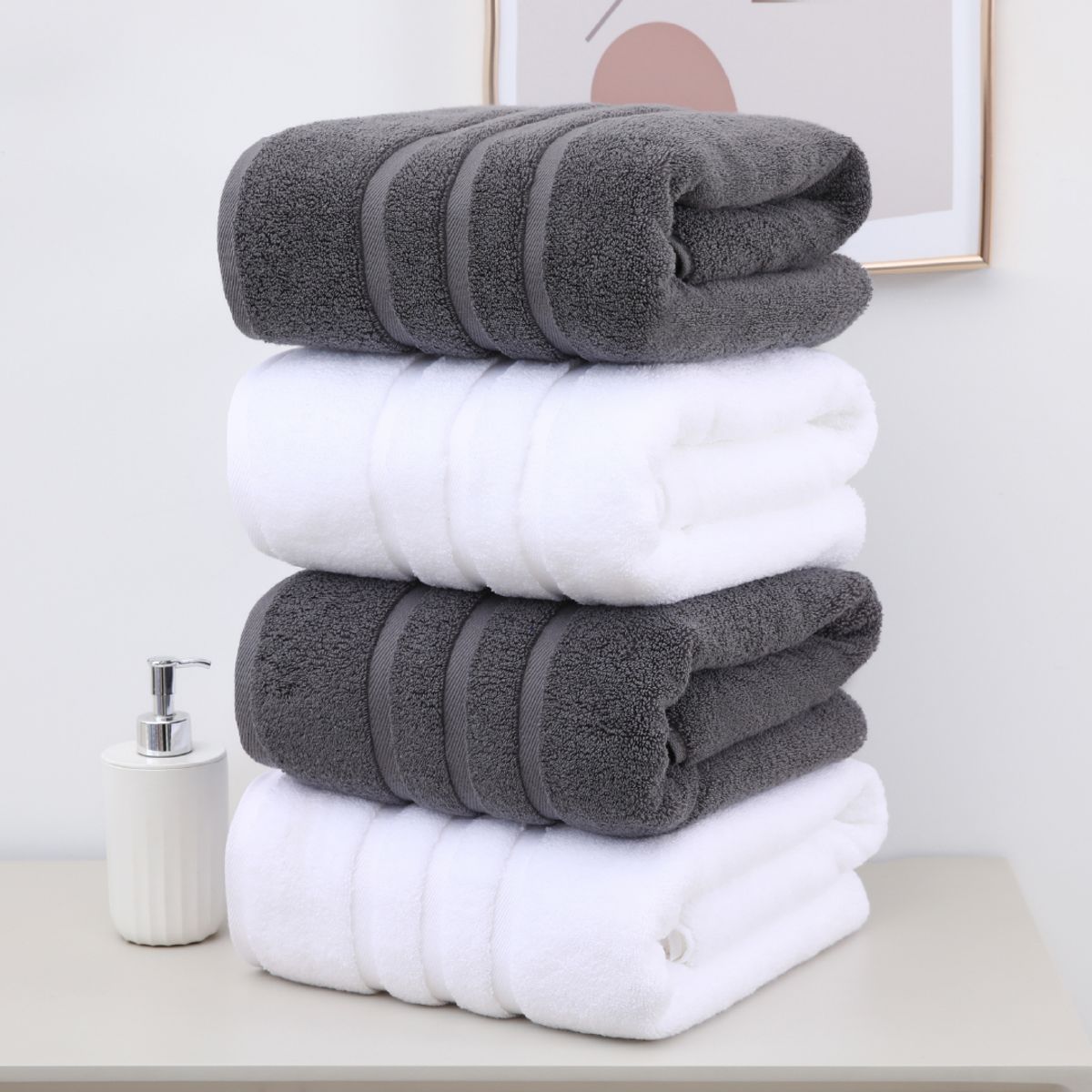 BLAIR HOME - Set 2 Toallas Ducha 76 x 137 cm Algodón Gris Blair Home Kiosclub