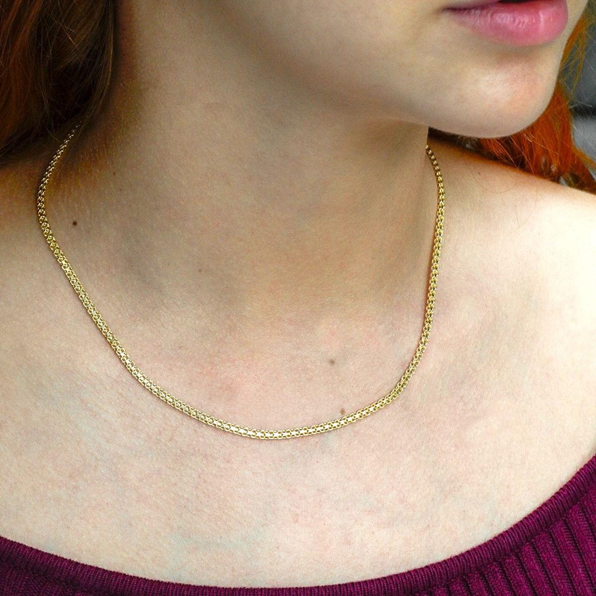 GENERICO - cadena tejido chino oro laminado 18k