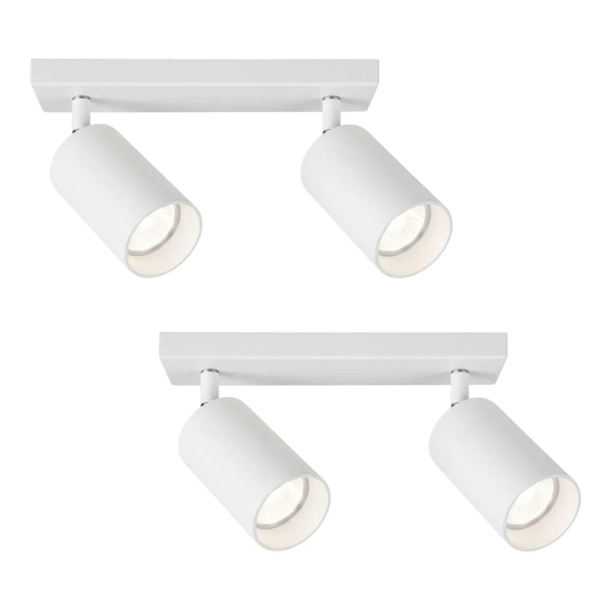 2 Apliqué Blanco con 2 Focos Dirigibles Luz Cálida, marca WANT - Foto Principal