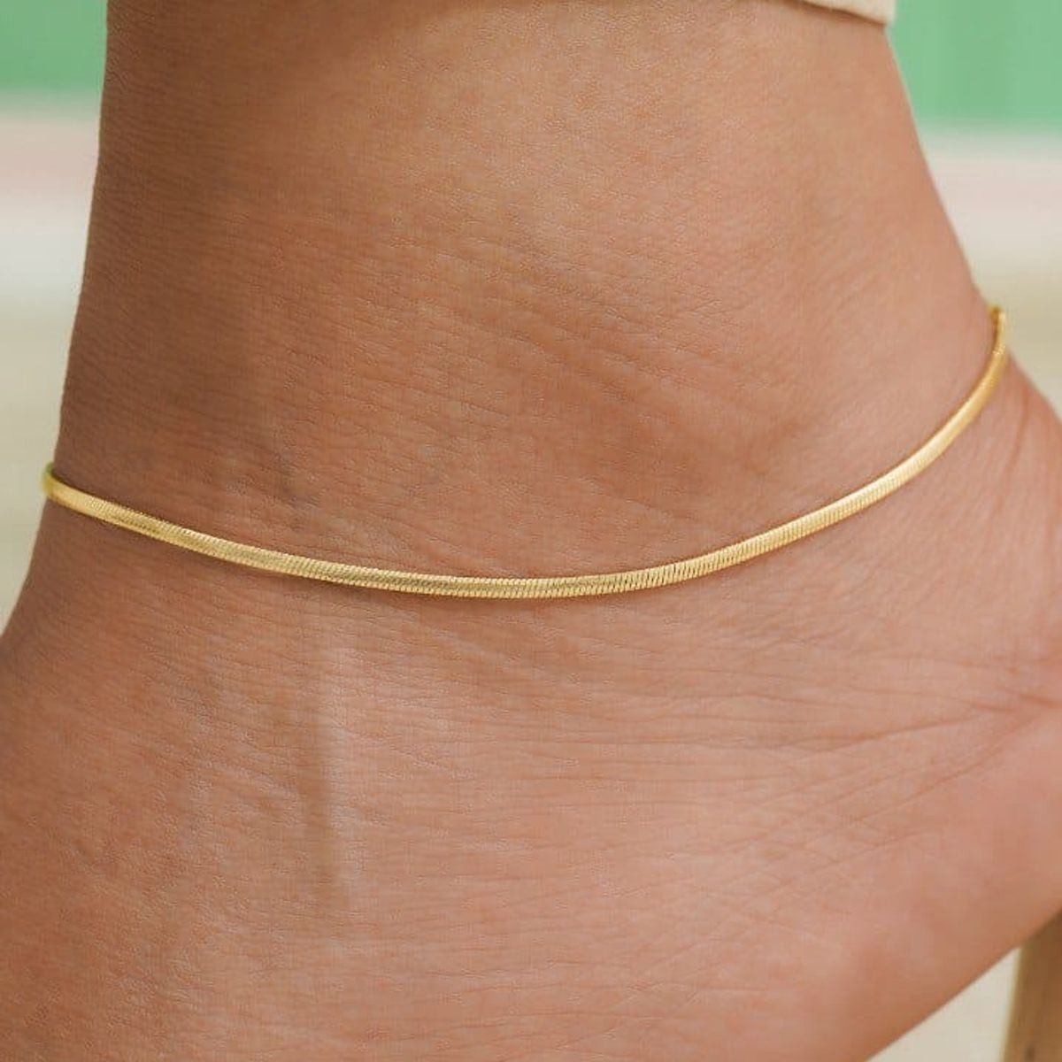 GENERICO - Tobillera piel de serpiente oro laminado 18k