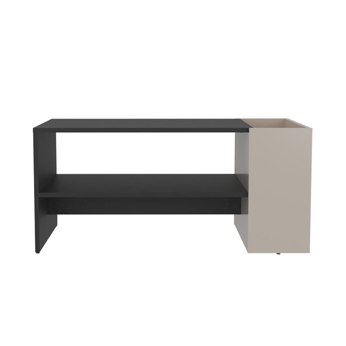 FMFURNITURE - Mesa Centro 42x91x45 Cm Beige Y Negro