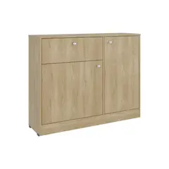 FMFURNITURE - Comoda 2 Puertas 80x100x302 Cm Café Claro