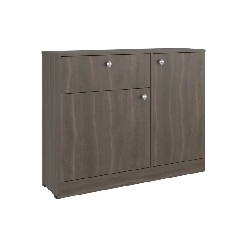 FMFURNITURE - Comoda 2 Puertas 80x100x302 Cm Café Oscuro