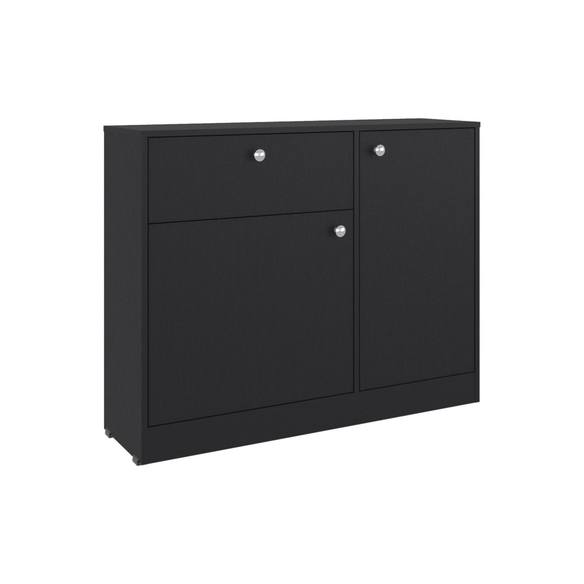 FMFURNITURE - Comoda 2 Puertas 80x100x302 Cm Negro