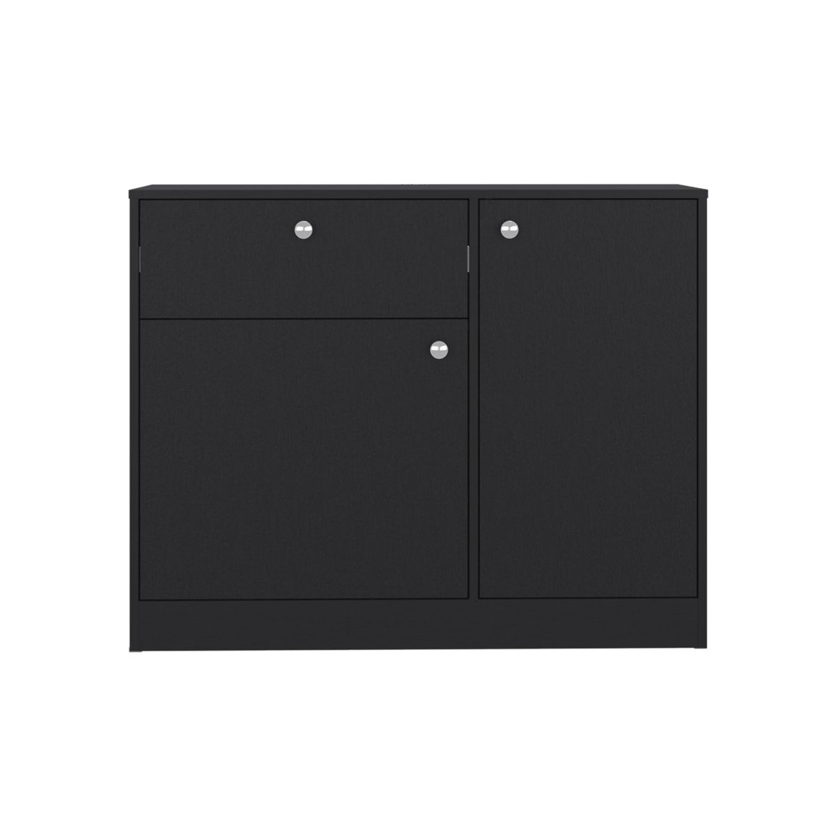 FMFURNITURE - Comoda 2 Puertas 80x100x302 Cm Negro
