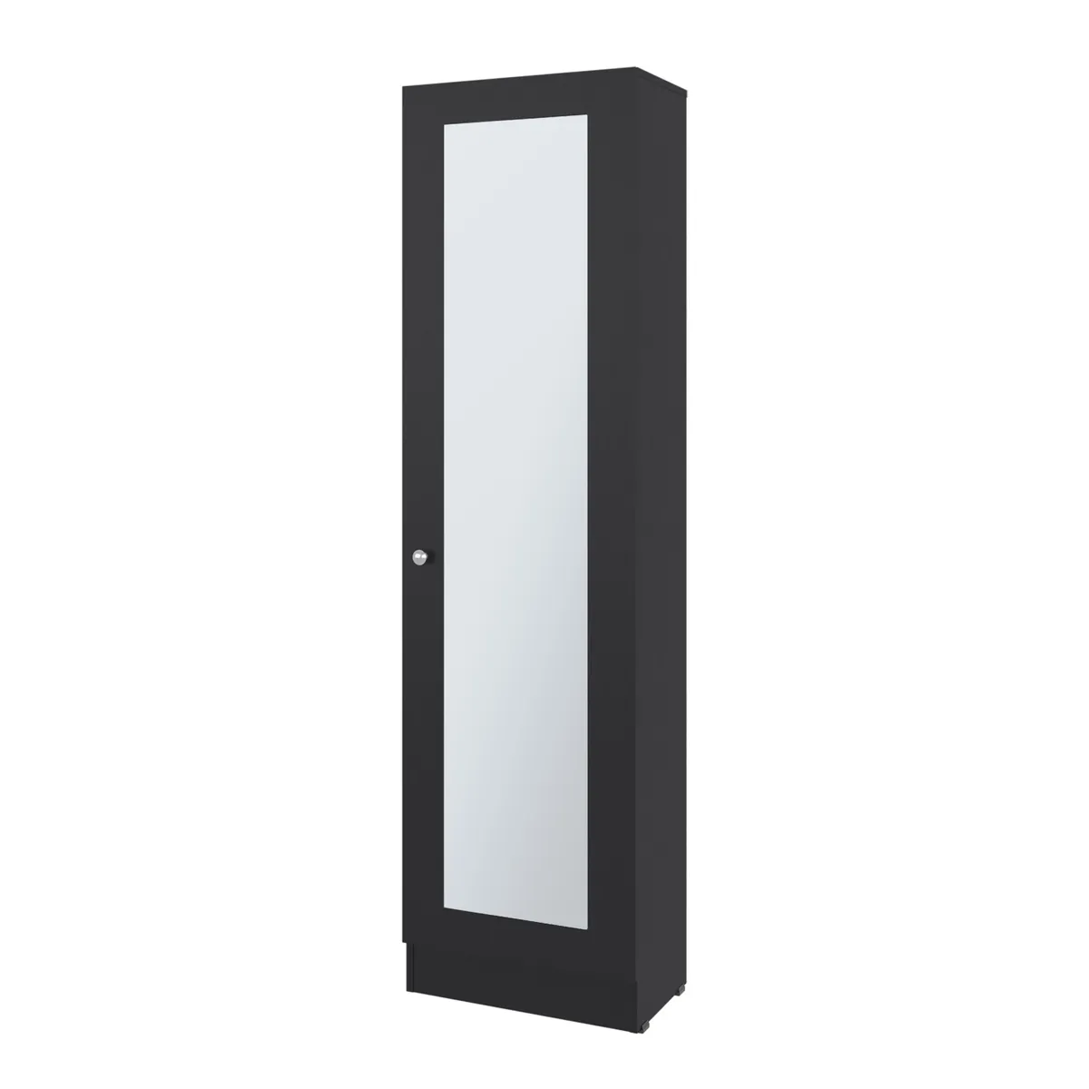 FMFURNITURE - Closet 1 Puerta Con Espejo 1801x491x302 Cm Negro