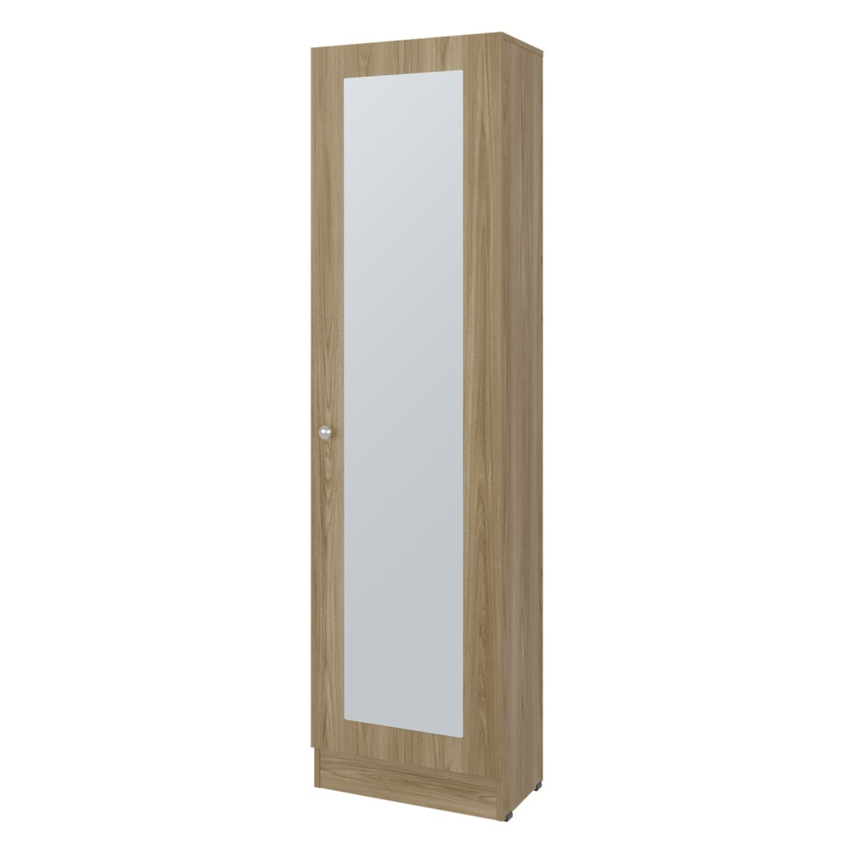 FMFURNITURE - Closet 1 Puerta Con Espejo 1801x491x302 Cm Café Claro