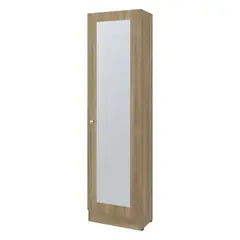 FMFURNITURE - Closet 1 Puerta Con Espejo 1801x491x302 Cm Café Claro