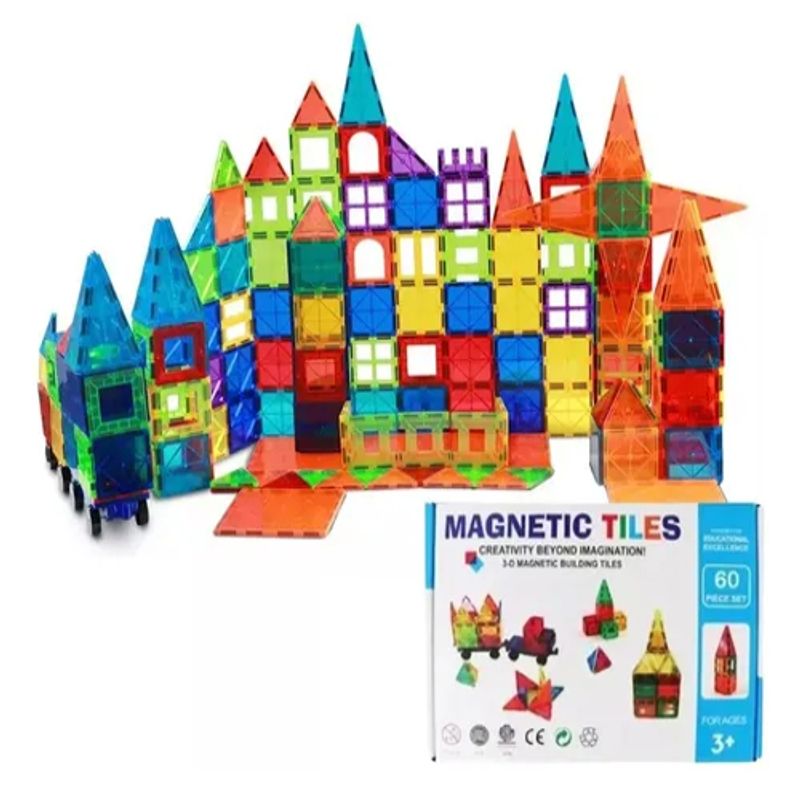 GENERICO - Juego De Bloques De Construcción Magnéticos 3d 60 Piezas