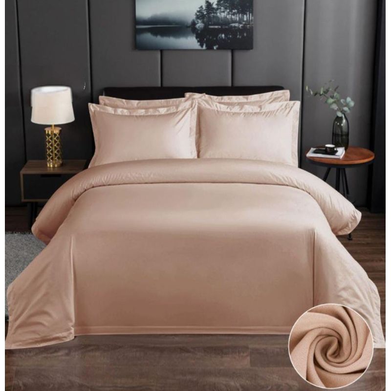 HOMEY - Pack De 2 Sabanas Bajeras Lisas 2 Plazas, 100% Poliester Color Beige