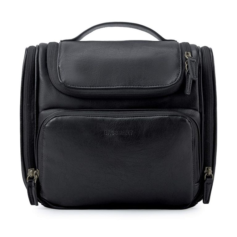 Neceser de Viaje Compacto en Cuero Sintetico Negro Negro Grafito TALLA UNICA