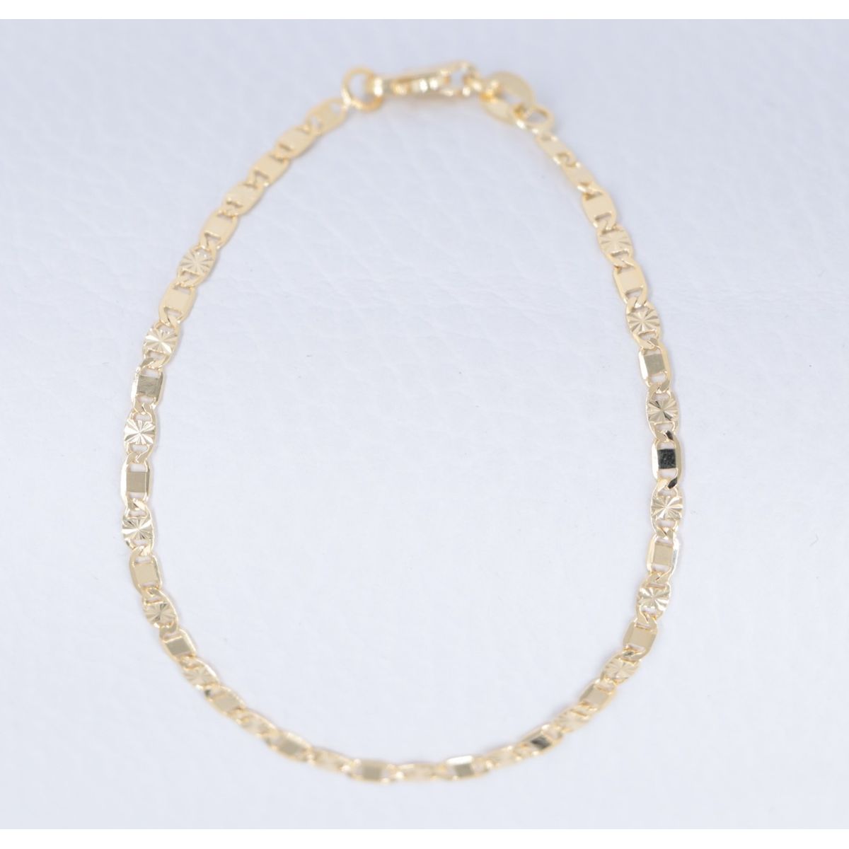 GENERICO - Pulsera Tejido Escalera Con Destellos Oro Laminado 18k